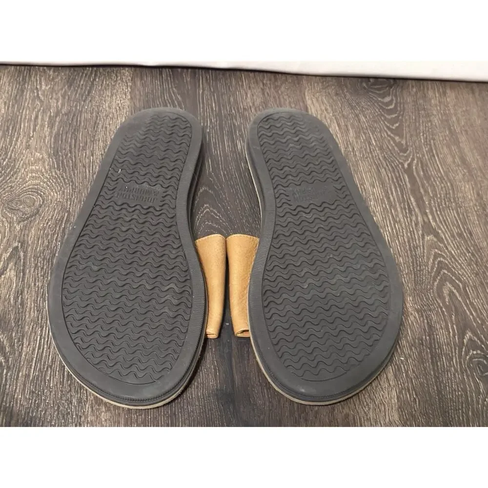 Johnston & Murphy Men’s Brown Leather Slide Sandals Size 11 Brown Made in Brazil